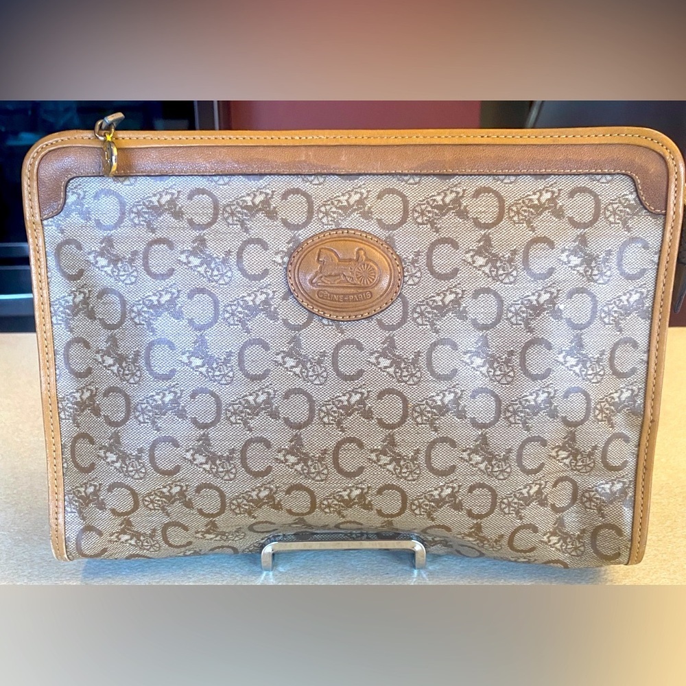 Celine Brown and Tan Clutch
